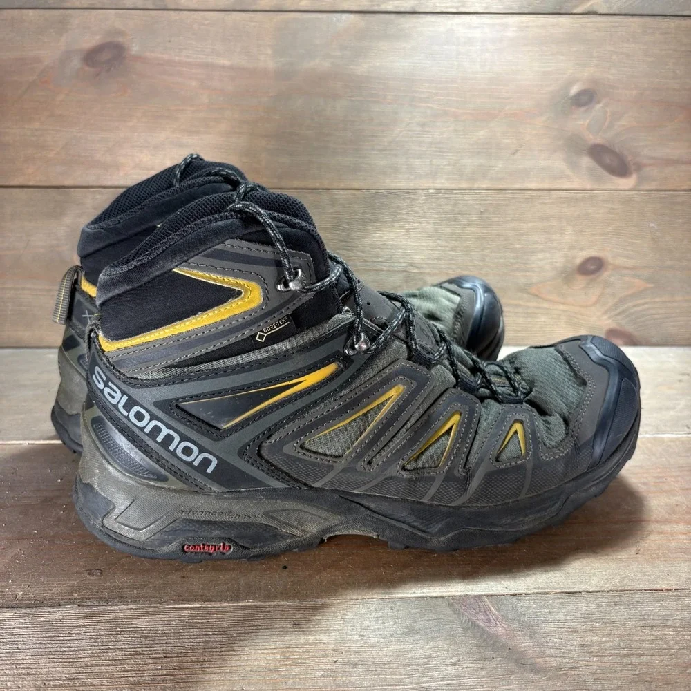 Salomon X Ultra 3 Mid GTX Mens size 10 shoes green Waterproof Hiking sneakers